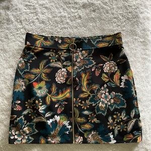 INC International Concepts Black Floral Mini Skirt